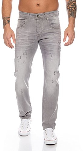 Rock Creek Herren Jeans Destroyed Grey RC-2105 [W42 L34]