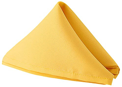 Trimming Shop 10Pcs Sunshine Cotton Polyester Table Napkins for Home, 20 inch Dinner Napkins with Hemmed Edges for Christmas Dinning, Wedding, Banquet, Party, Events, Lightweight & Machine Washable