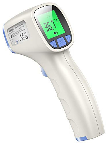 Jumper Medical Forehead Thermometer, Non Contact Thermometer for Forehead and Object Surface Measurement with Instant Reading and Fever Warning for Kids and Adults (Sky Blue)