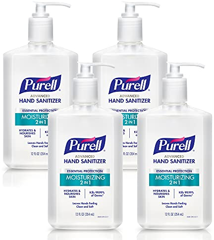 Purell 2in1 Moisturizing Advanced Hand Sanitizer Gel, 12 oz Pump Bottle (Pack of 4) - 3698-06-EC
