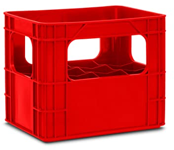 MPR PLAST CASSETTA PORTABOTTIGLIE 12 POSTI IMPILABILE PER BOTTIGLIA DA 1 LT VINO ACQUA COLORE VERDE O BLU O ROSSO