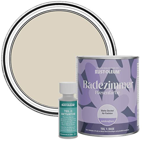 Rust-Oleum Beige Water-Resistant Bathroom Tile Paint in Satin Finish - Hessian 750ml