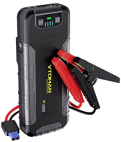 VTOMAN V4500 Starthilfe Powerbank 4500A,Mit Starthilfekabel Für Pkw(10L Gas oder 8L Diesel Motor),12V Autobatterie Starter Powerbank, Tragbare Auto Booster mit LED-Taschenlampe für RV Truck SUV