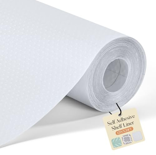 Glotoch Self Adhesive Shelf Liner Kitchen Cabinets,Clear Peel and Stick Shelf Liners, Premium Waterproof Contact Shelf Paper for Cupboard/Drawer,/Cabinet,/Bathroom/Pantry, 12 X 60