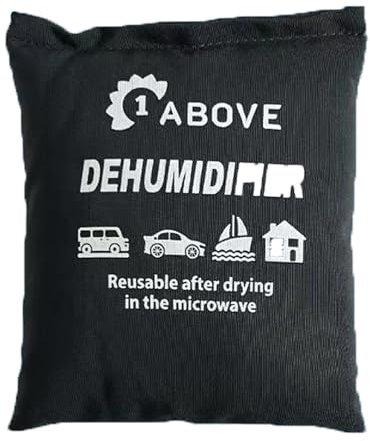 1Above 1000g Reusable, Microwaveable Car Interior Dehumidifier Bag - to Prevent Damp, Moisture, and Condensation- Ideal for Car, Boat, Caravan and Home