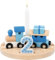 goki 60668 - Geburtstagszug Oslo für Jungen aus Holz, für den dekorativen Geburtstagstisch mit Zahlen 1 2 3 4 5 6, in Blau für Jungen, Perfekte Deko für Kindergeburtstage, 16cm x 12cm x 7cm, ab 1 Jahr