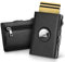 Manmaxim Portemonnaie Herren, Karten Geldbeutel Herren Apple Airtag Slim Wallet, Pop-up Portmonee Air Tag Wallet für 12+ Karten, RFID Geldbörse Smart Wallet for Men mit Münzfach, Schwarz
