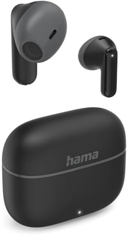 Hama TWS Bluetooth Kopfhörer kabellos Freedom Light II (Bluetooth 5.3 Wireless Earbuds, In-Ear Kopfhörer telefonieren, Mikrofon, Touch Control, Sprachsteuerung, 20h Spielzeit, Ladebox USB-C) schwarz