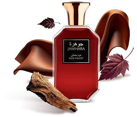 Jawhara Oud Velvet | Woody Ambery Eau de Parfum 3.3 fl oz | Oud with Notes of Saffron, Amber Wood, Leather and Warm Vanilla | Long Lasting | Everyday Wear | TSA Compliant | Strong Fragrance for Men