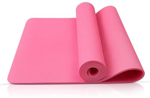 6mm Thick Non-Slip Yoga Mat for Women & Men – 72L x 24W Large Exercise Mat for Home Workouts | Durable, Lightweight Gym Mat for Fitness & Training | Comfortable Support for Floor Exercises (Pink)