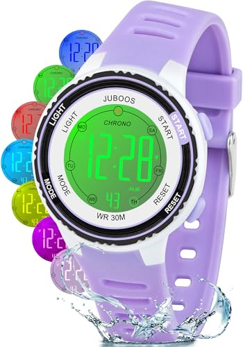 Juboos Kids Digital Watch,Watches for Girls Boys,Children's Waterproof Wrist Watches with Print and Colourful Lights,Toddler Watch with Cat Ears for Boys Girls
