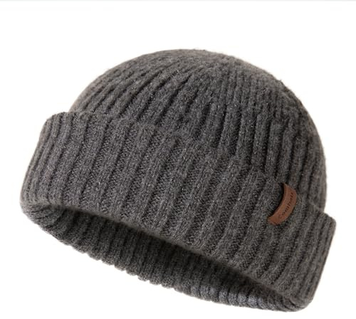 Comhats XL/XXL Fisherman Beanie för stora huvuden – stickad mössa av merinoullblandning för män och kvinnor, i klassiska och trendiga färger, varm vintermössa för vardag och utomhus