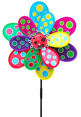 SkyPOOU Schöne und elegante Pailletten-Windmühle, bunt, für Garten und Haus, Windmühle für Ihr elegantes Ornament, Outdoor-Dekoration, Solar