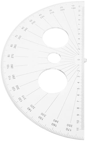 SOIMISS Large 25Cm Protractor, 180 Degrees Plastic Half Circle Angle Measurement Tool, Portable Math Measuring Tool for Teachers and Students