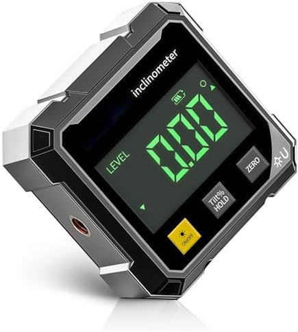 Digital Angle Finder with Laser, 4-Side Magnetic Digital Angle Gauge with LCD Display, Level Box for Hanging, Cube Inclinometer, Table Saw Miter Protractor, Woodworking Carpentry DIY Projects