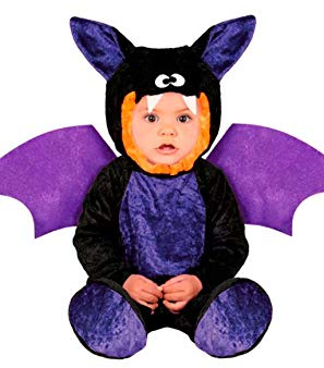 FIESTAS GUIRCA | Déguisement Mini Chauve-Souris Bébé (12-18 Mois) - Combinaison avec Ailes, Capuche et Couvre-Pieds - Costume Animal Halloween, Carnaval, Fête Thématique, Oktoberfest - Unisexe - Noir