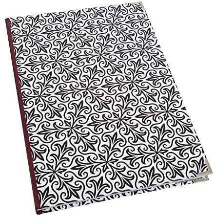 Logbuch-Verlag Großes Notizbuch schwarz-weiß Hardcover leere weiße Seiten Geschenk mit Metallecken DIN A4 blanko