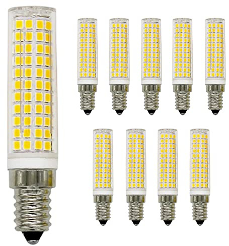 JZlamp BA15D E11 E12 E14 Luci LED dimmerabili Mini 136 LED Lampadine ceramiche di Mais 15W Sostituire 150W Lampade alogene 220V per lampadario Domestico (10 Pezzi),Cold White,E14