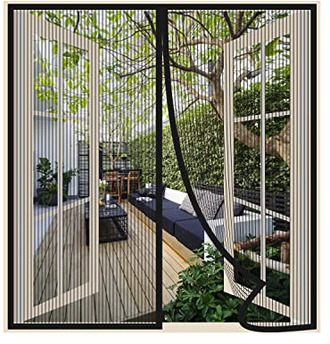 Risareyi Magnet Fliegengitter Fenster 120x160cm, Schwarz Atmungsaktiver Masche Fliegengitter Balkontür Ohne Bohren Moskitonetz Fenster Insektenschutz Tür, Automatische Schließung