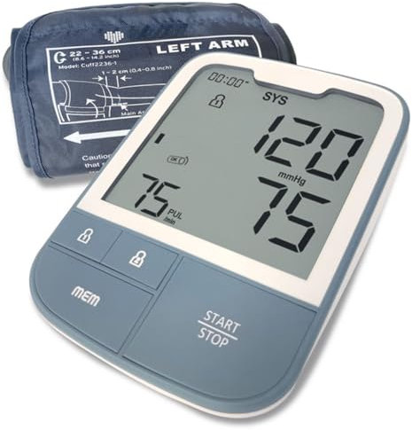 Sfigmomanometro Digitale, Misuratore di Pressione Arteriosa Parlante in Italiano, LCD 4,8 Pollici. Alimentazione USB o a Batterie