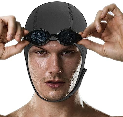 Sombreros de baño para Hombre - Gorro de natación de neopreno de 2,5 mm - Neoprenos duraderos resistentes al frío de invierno, gorro de baño, gorro de baño profesional elástico para adultos para