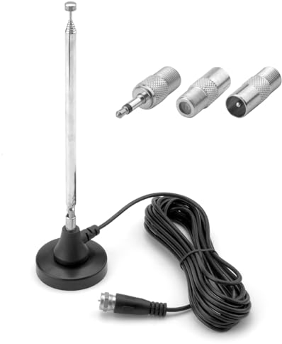 DAB UKW Radioantenne Digitale Teleskopantenne mit Magnetfuß 3 m Verlängerungskabel für den Innenbereich für 75 Ohm DAB DAB+ FM Radio Tuner Stereo Empfänger AV-Empfänger HiFi-Empfänger dab antenne