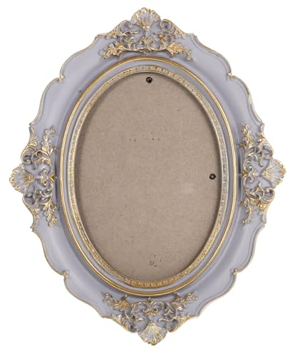 Kichvoe Cornice portafoto, antica, barocca, ovale, con supporto, per appendere il tavolo, cornice decorata da appendere alla parete