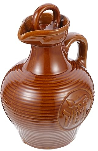 ABOOFAN Cruche D'argile Boire Du Vin Bouilloire à Vin Portable Cruche D'eau En Argile Carafes à Boissons Distributeur De Cruche D'eau Bière Vide Ustensiles De Cuisine Faïence Céramique