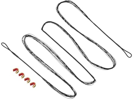 PATIKIL Sostituzione Corda per Arco con 4 Punti Nock per Amo 66, 14 Fili Corda per Arco Lungo Tradizionale Recurvo, Nero