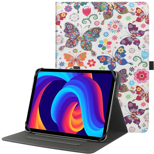 HGWALP Universal 9-11 Zoll Tablet Hülle Schutzhülle Ständer Folio Case mit Stifthalter für iPad, Samsung, Fire & andere Tablets - Schmetterling