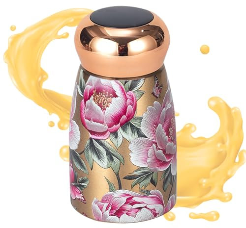 Rrlihjgu Botella Térmica Para Niños - Pequeño y Portátil Estilo Chino Taza Térmica de Acero Inoxidable | Artículos De Cocina Y Hogar Para Café Té Camping Oficina Y Escuela