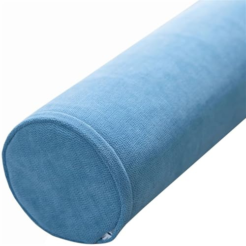 Cojín Cilíndrico Grande 40/50/90/80/60cm Almohada De Tubo para Lumbar/Cuello/Espalda/Cabeza Apoyo Almohada Rollo con Funda Extraíble para Cama, Sofá, Silla, Coche, Yoga(Azul Cielo,20x60cm/8x23in)