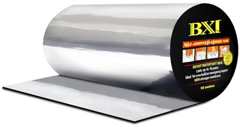BXI Flashing Roll Tape Membrane, 12 inches X 32 Feet Thick Waterproof Patch Seal Tape, Self-adhesive SBS Modified Rubberized Asphalt, Deck Seam Joist Leak Sealant for Roof Window Gutter Repair Outdoor
