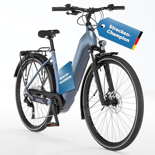 Fischer Bicicleta eléctrica Bike Trekking VIATOR 6.8i Ultimate para Mujeres y Hombres, Altura del Cuadro 43, Motor Central 90 NM, batería de 36 V