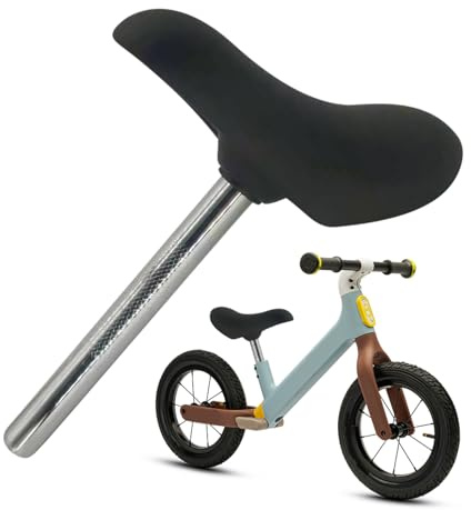 Selle de vélo Confortable pour Enfant – Selle de Rechange avec Tige pour draisiennes & tricycles, Rembourrage PU Souple pour Un Confort Maximal, Montage Facile, diamètre 20 mm