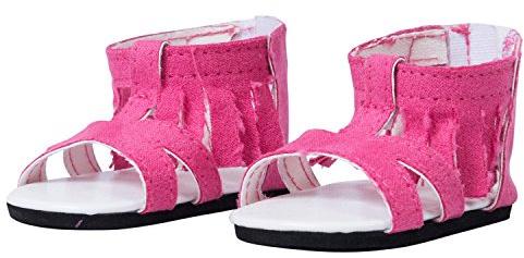 The New York Doll Collection Pink Fringed Sandals Fits 18 inch / 46 cm Dolls - Shoes For Fashion Dolls