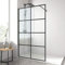 EMKE Duschwand 90x200 cm Walk In Duschtrennwand Für Badewanne 8 mm Duschwand glas NANO einfach-Reinigung Beschichtung Schwarzer Rahmen Gitter