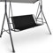 Coverify Replacement Swing Seat Cover, Durable 600D Oxford Fabric Garden Swing Chair Cover Outdoor, Universal Fit for 3-seater Swing Chair 148x50x50cm Black