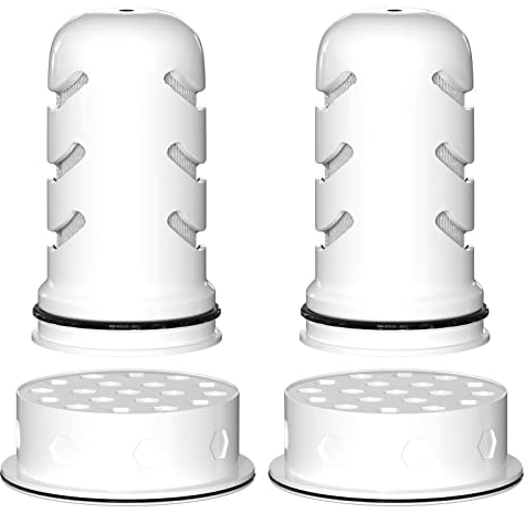 Vattenkanna filter ersättning kompatibel med LifeSt Home Dispenser 18 c/glaskanna 7 c/plastkanna 10 c/plastkanna 7 c, 2 membran mikrofilter och 2 aktivt kol