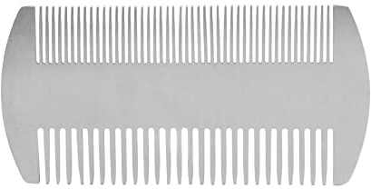 Koanhinn Peine de doble acción de acero inoxidable, tamaño tarjeta de crédito, peine de bolsillo, peine antiestático, peine para barba y bigote para hombre