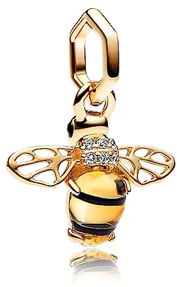 MGIUL Sparkling Bee Dangle Charm para las mujeres pulseras collares con la 5A cúbde Zirconia 925 colgantes de plata de ley perlas regalo de joyería para niñas niños
