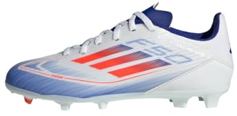 Adidas Unisex F50 League Football Boots Multi Ground, Cloud White/solar red/Lucid Blue, 39 1/3 EU