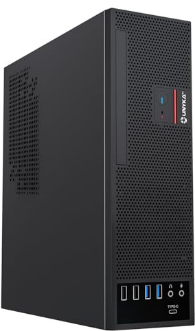 UNYKAch Caja de Ordenador Micro ATX UK3006 SFF Slim 8L con Fuente de 150W, Dos Puertos USB 2.0, Dos Puertos USB 3.0 y un Conector Type C