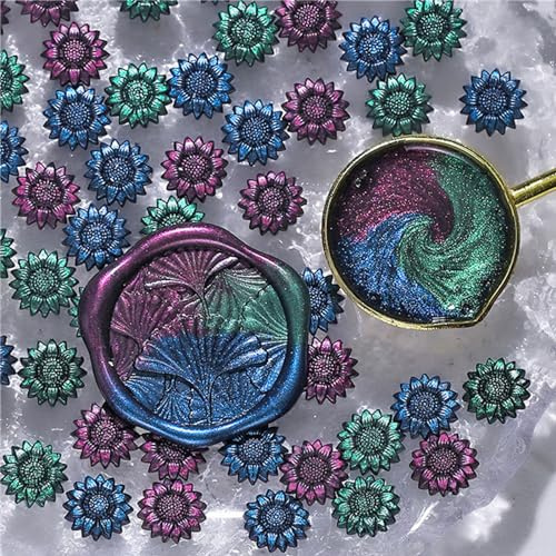 Domasvmd 100Pcs Glitter Sealing Wax Beads Flower Sealing Wax Beads For Wax Seal Stamp Invitation Envelope Decor Fine Powder Texture