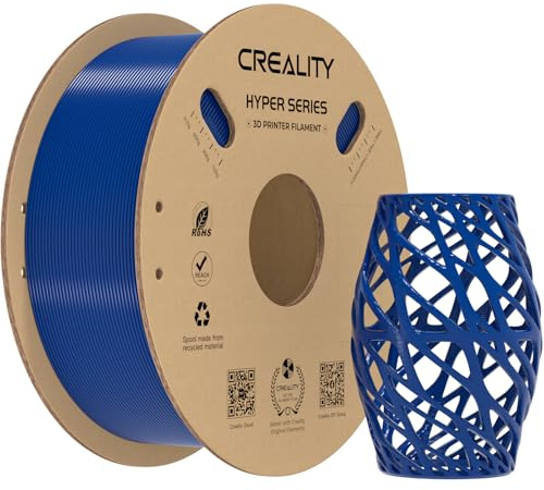 Creality Hyper PETG Filament 1,75mm (Blau), 2024 Neues 1kg 3D-Drucker Filament PETG Hochgeschwindigkeit, 3D-Druckmaterialien für die Meisten 3D-Drucker K1/ K1 MAX/ K1C (1kg/ Spule)