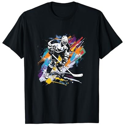 Eishockeyspieler Streetart Eissportler Eishockeyhelm T-Shirt