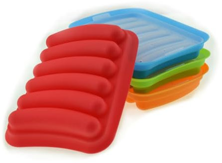 Cabilock 6rollen Silikonform Mit Deckel Für Wurst Handgemacht Wiederverwendbar Zum Backen Von Handgemachter Wurst Und Süßigkeiten Hitzebeständig