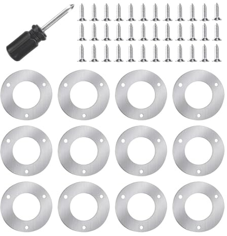 BDHI Y316-12 Wildvogelkästen, 32 mm, für den Garten, kleine Vögel, Metallplatte, Vogel-Nistkasten, Schutzplatten, Spatzen-Nistkasten, Eule, Wellensittich, Swift, Edelstahlplatte, 12 Stück