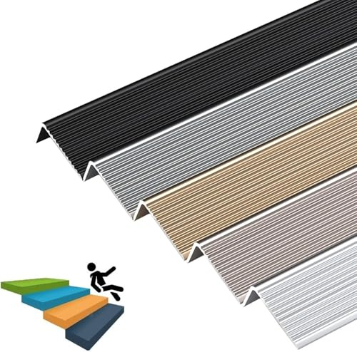 Stair Nosing Profile Edging,3PCS L Shape Corner Protector Profile, Aluminum Stair Profile, Stair Edge Protector Stair Edging, for Exterior or Interior Stair Edges-Gold||40x20MM