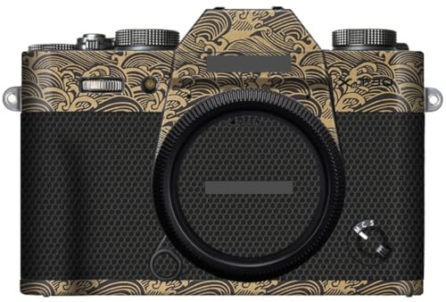 X-T30III Anti-Scratch Camera Skin Wrap Sticker Vinyl Protective Film Protector Coat Decals for FujiFilm X-T30 Mark III XT30 III (Wave Gold+Matrix Black, for FujiFilm X-T30 Mark III)